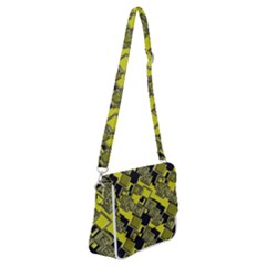 Seamless Pattern Background  Gold Yellow Black Shoulder Bag With Back Zipper by Vaneshart