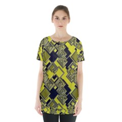 Seamless Pattern Background  Gold Yellow Black Skirt Hem Sports Top by Vaneshart