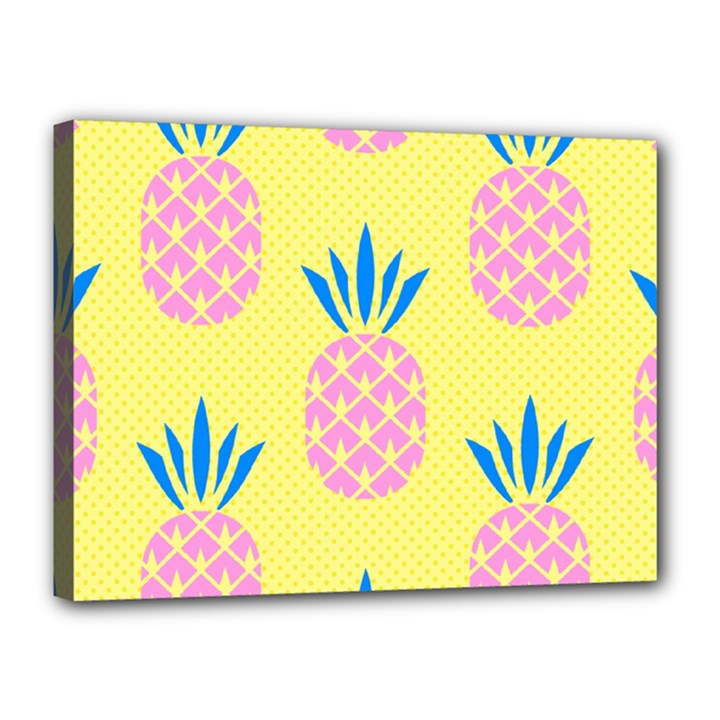 Summer Pineapple Seamless Pattern Canvas 16  x 12  (Stretched)