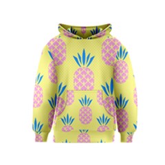 Summer Pineapple Seamless Pattern Kids  Pullover Hoodie by Sobalvarro