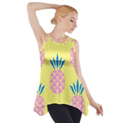 Summer Pineapple Seamless Pattern Side Drop Tank Tunic by Sobalvarro