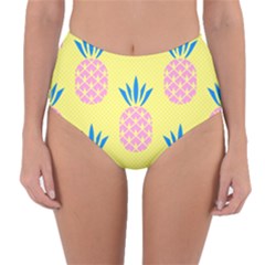 Summer Pineapple Seamless Pattern Reversible High-waist Bikini Bottoms by Sobalvarro