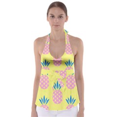 Summer Pineapple Seamless Pattern Babydoll Tankini Top by Sobalvarro