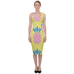 Summer Pineapple Seamless Pattern Sleeveless Pencil Dress by Sobalvarro