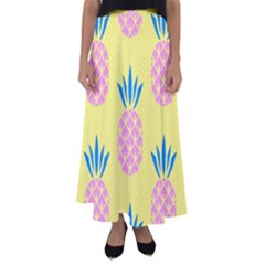 Summer Pineapple Seamless Pattern Flared Maxi Skirt by Sobalvarro
