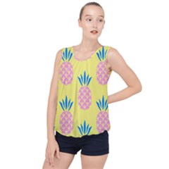 Summer Pineapple Seamless Pattern Bubble Hem Chiffon Tank Top by Sobalvarro