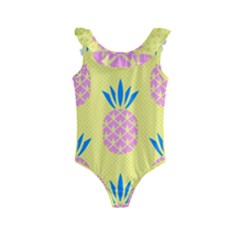 Summer Pineapple Seamless Pattern Kids  Frill Swimsuit by Sobalvarro