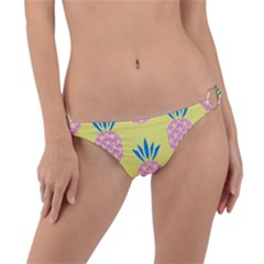 Summer Pineapple Seamless Pattern Ring Detail Bikini Bottom by Sobalvarro