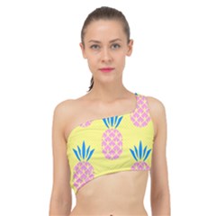 Summer Pineapple Seamless Pattern Spliced Up Bikini Top  by Sobalvarro