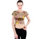 Thanksgiving Pattern Crew Neck Crop Top View1