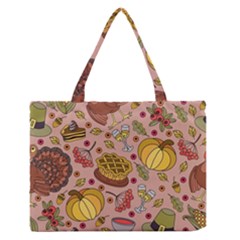 Thanksgiving Pattern Zipper Medium Tote Bag by Sobalvarro