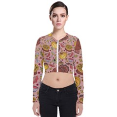 Thanksgiving Pattern Long Sleeve Zip Up Bomber Jacket