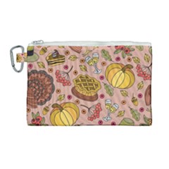 Thanksgiving Pattern Canvas Cosmetic Bag (large) by Sobalvarro