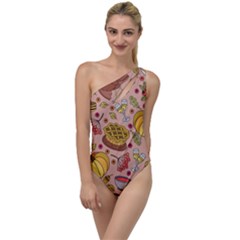 Thanksgiving Pattern To One Side Swimsuit