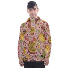 Thanksgiving Pattern Men s Front Pocket Pullover Windbreaker