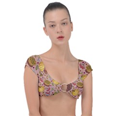 Thanksgiving Pattern Cap Sleeve Ring Bikini Top