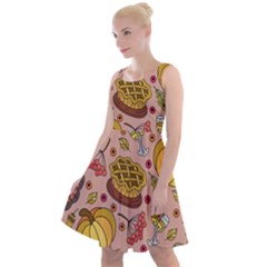 Thanksgiving Pattern Knee Length Skater Dress