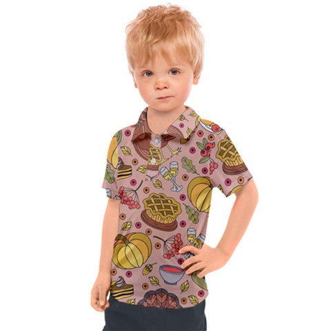 Thanksgiving Pattern Kids  Polo Tee by Sobalvarro