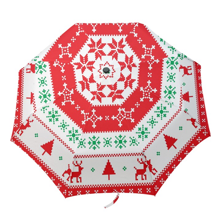 Ugly Christmas Sweater Pattern Folding Umbrellas