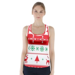 Ugly Christmas Sweater Pattern Racer Back Sports Top by Sobalvarro