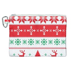 Ugly Christmas Sweater Pattern Canvas Cosmetic Bag (xl) by Sobalvarro