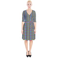 Seamless Tile Pattern Wrap Up Cocktail Dress