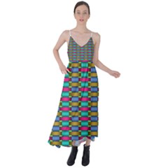 Seamless Tile Pattern Tie Back Maxi Dress