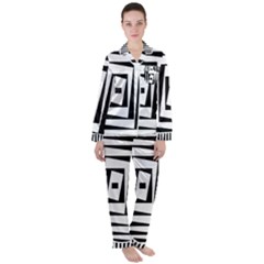 Background Black White Design Satin Long Sleeve Pyjamas Set