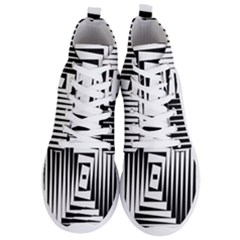 Background Black White Design Men s Lightweight High Top Sneakers by Mariart