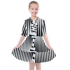 Background Black White Design Kids  All Frills Chiffon Dress