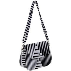 Background Black White Design Saddle Handbag by Mariart