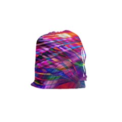 Wave Lines Pattern Abstract Drawstring Pouch (small)