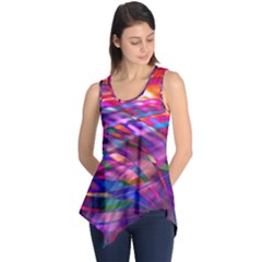 Wave Lines Pattern Abstract Sleeveless Tunic