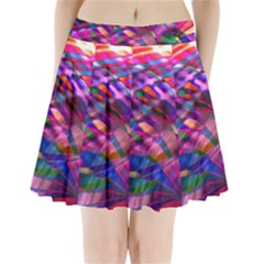 Wave Lines Pattern Abstract Pleated Mini Skirt
