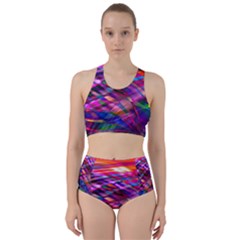 Wave Lines Pattern Abstract Racer Back Bikini Set by Alisyart
