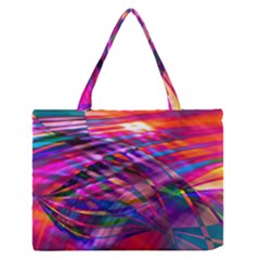 Wave Lines Pattern Abstract Zipper Medium Tote Bag by Alisyart