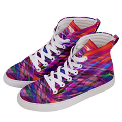 Wave Lines Pattern Abstract Men s Hi-top Skate Sneakers