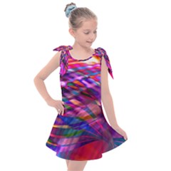 Wave Lines Pattern Abstract Kids  Tie Up Tunic Dress