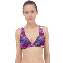 Wave Lines Pattern Abstract Classic Banded Bikini Top