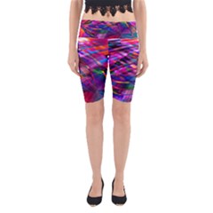 Wave Lines Pattern Abstract Yoga Cropped Leggings by Alisyart