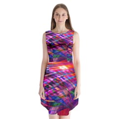 Wave Lines Pattern Abstract Sleeveless Chiffon Dress   by Alisyart