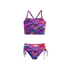 Wave Lines Pattern Abstract Girls  Tankini Swimsuit