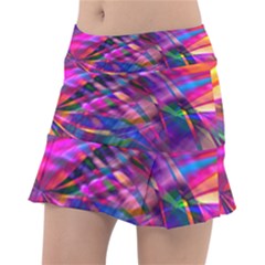 Wave Lines Pattern Abstract Tennis Skorts