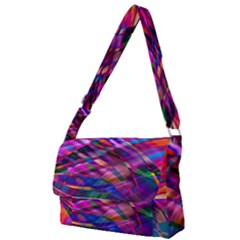 Wave Lines Pattern Abstract Full Print Messenger Bag (s) by Alisyart