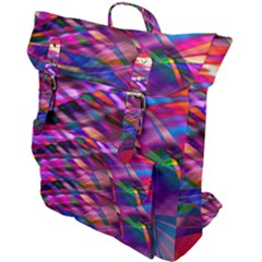 Wave Lines Pattern Abstract Buckle Up Backpack