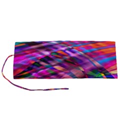 Wave Lines Pattern Abstract Roll Up Canvas Pencil Holder (s)