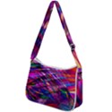 Wave Lines Pattern Abstract Zip Up Shoulder Bag View2