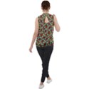 Colorful Modern Geometric Print Pattern Mock Neck Chiffon Sleeveless Top View2