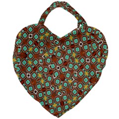 Colorful Modern Geometric Print Pattern Giant Heart Shaped Tote by dflcprintsclothing