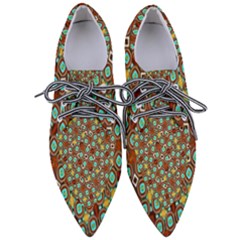 Colorful Modern Geometric Print Pattern Women s Pointed Oxford Shoes by dflcprintsclothing